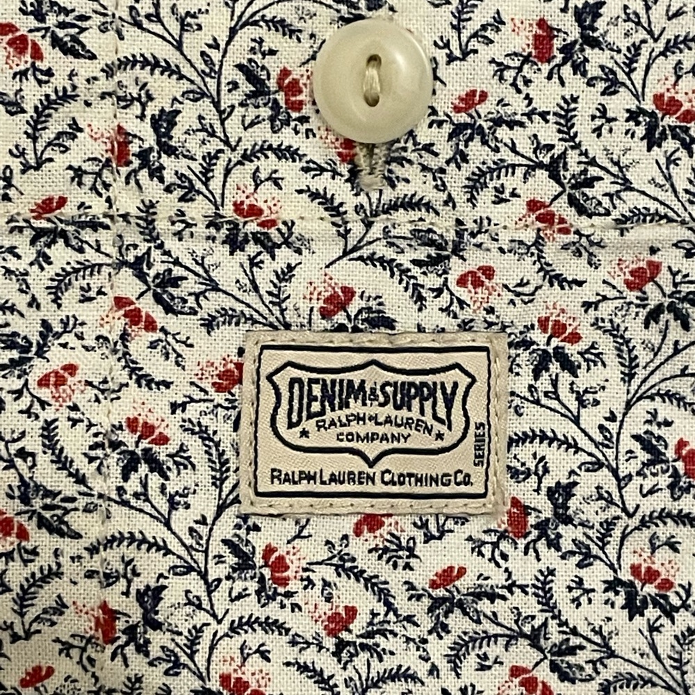 Men’s All-Over Floral Print Button-Up by Ralph Lauren Denim & Supply in Sz. L - Picture 4 of 5